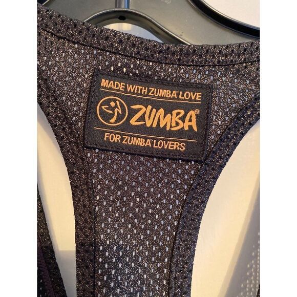 NWT Zumba XS Racerback Top with Gold Lettering - Picture 4 of 5